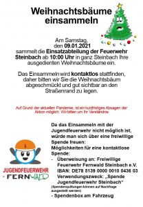 Einsammeln der Weihnachtsbäume in Fernwald Steinbach