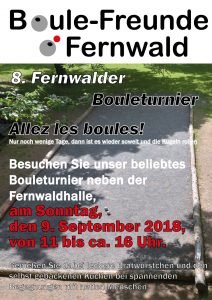 8. Fernwalder Bouleturnier der Boule-Freunde Fernwald
