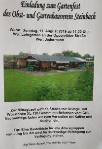 Gartenfest OGV Steinbach 2019
